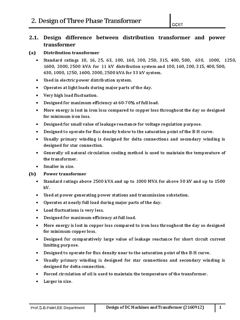 Transformer Design-SBP | PDF | Transformer | Electric Power Distribution