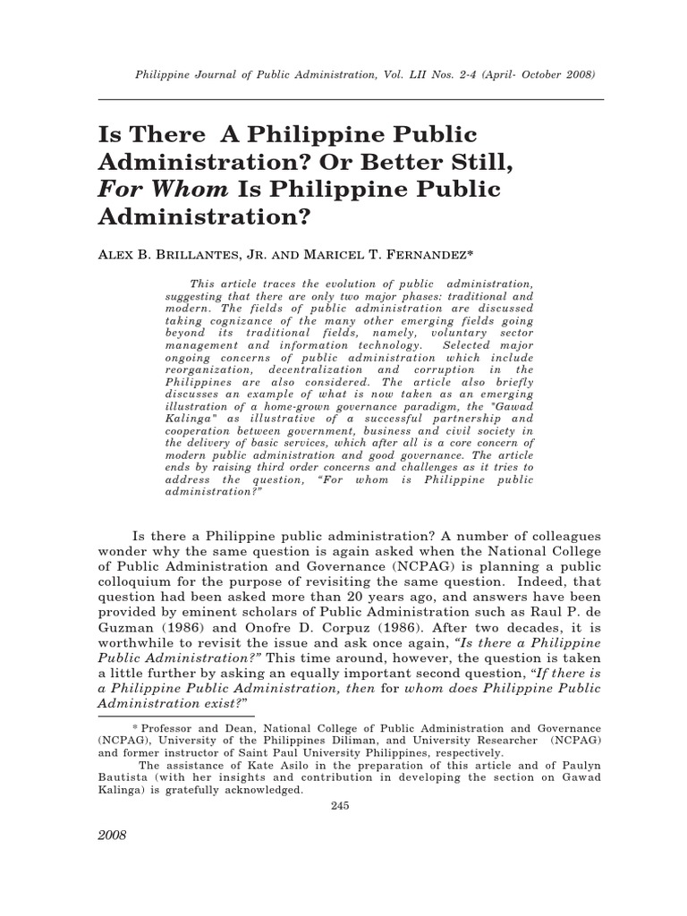 Is There A Philippine Public Administrat PDF | PDF | Good Governance ...