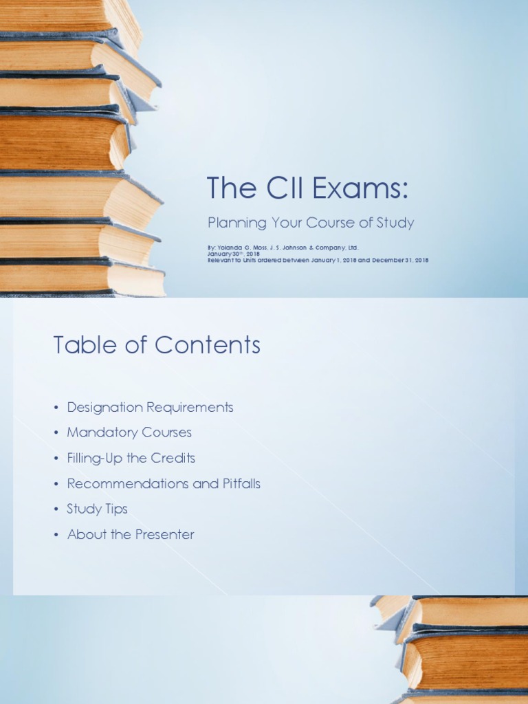 CII Exam Study Guide and Planning | PDF | Insurance | Risk Management
