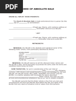 Deed of Absolute Sale Motor Vehicle