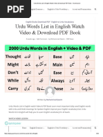 Urdu Words List in English Watch Video & Download PDF Book - Grammareer PDF