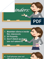 Maintain Classroom Silence and Sit Properly