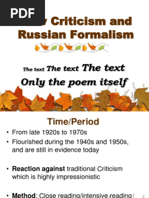 New Criticism And Formalism Ppt Literary Criticism Literary Theory