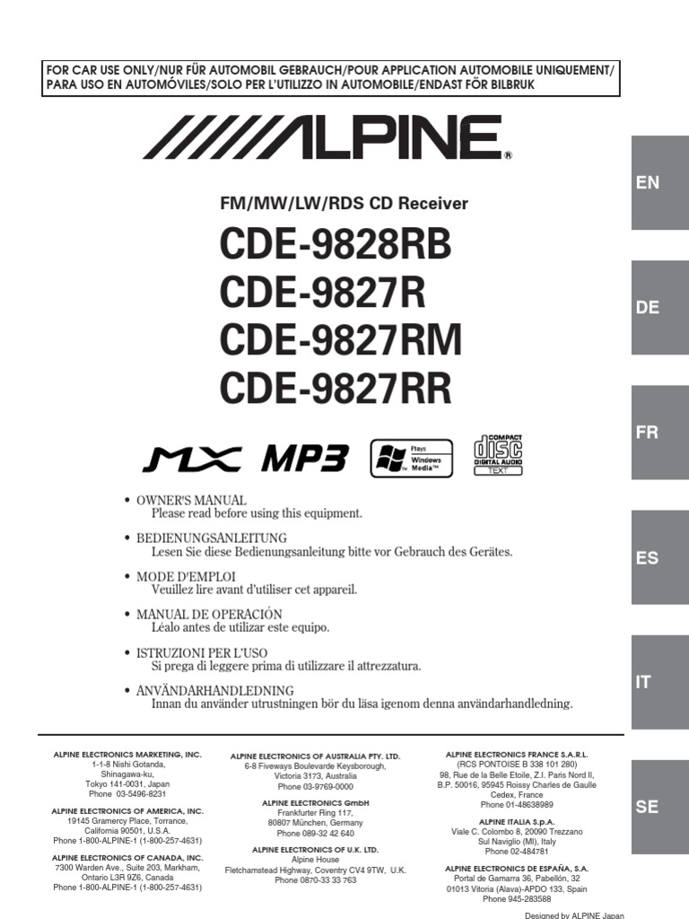 Alpine Car Audio Manual En Compact Disc Sound Production Technology