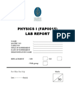 Cover Page Lab Report