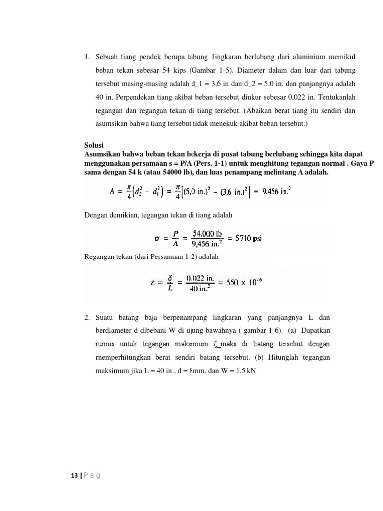 Contoh Soal Kekuatan Material