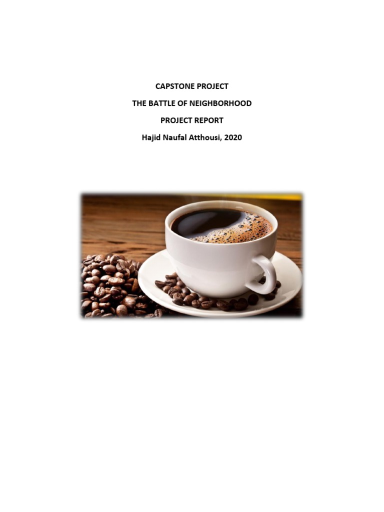 Capstone Project Final Report PDF Data Analysis Cluster Analysis