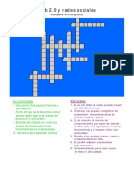 Web 2 0 y Redes Sociales Crucigrama PDF