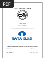 Ratio Analysis of Tata Elxsi