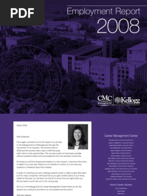 Kellogg Employment Report 2008 1 Investment Banking Master Of