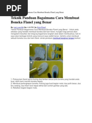 Teknik Panduan Bagaimana Cara Membuat Boneka Flanel Yang Benar