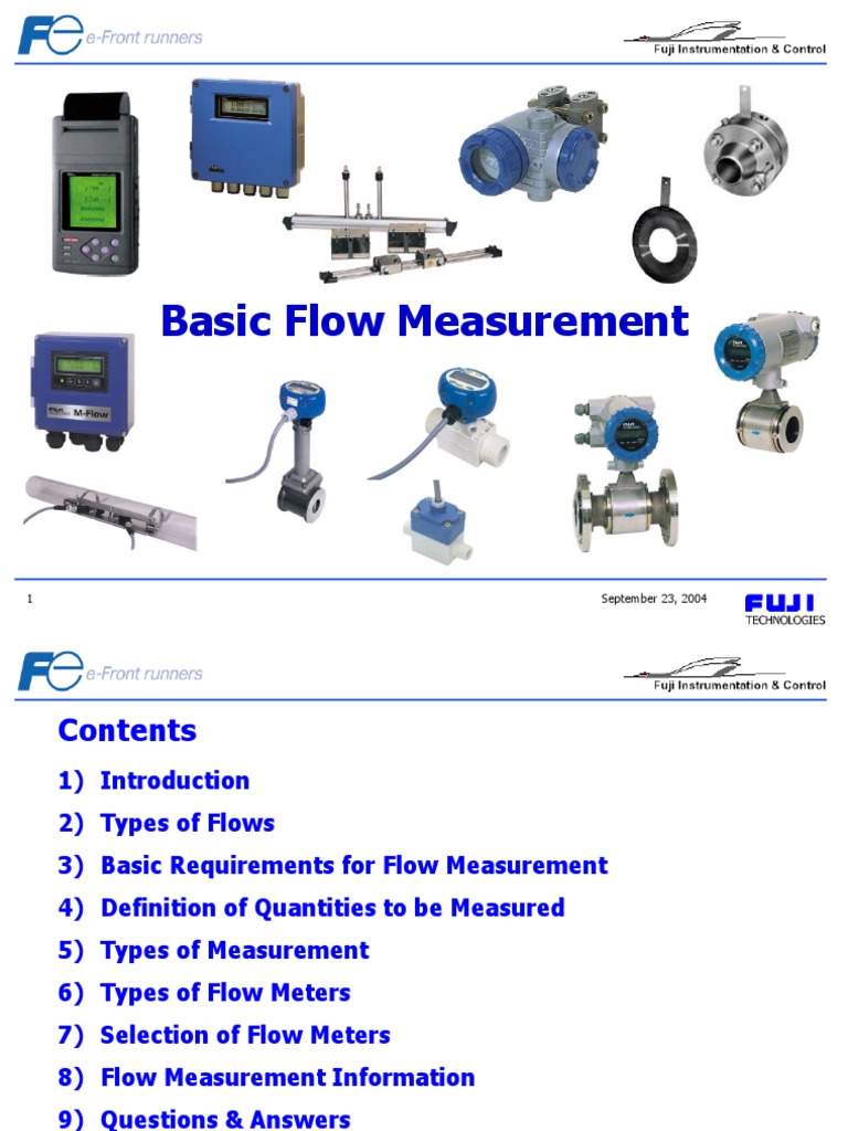 Flow Measurement Basics and Techniques | PDF | Flow Measurement ...