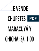 Se Vende Chupetes de Maracuyá y Chicha