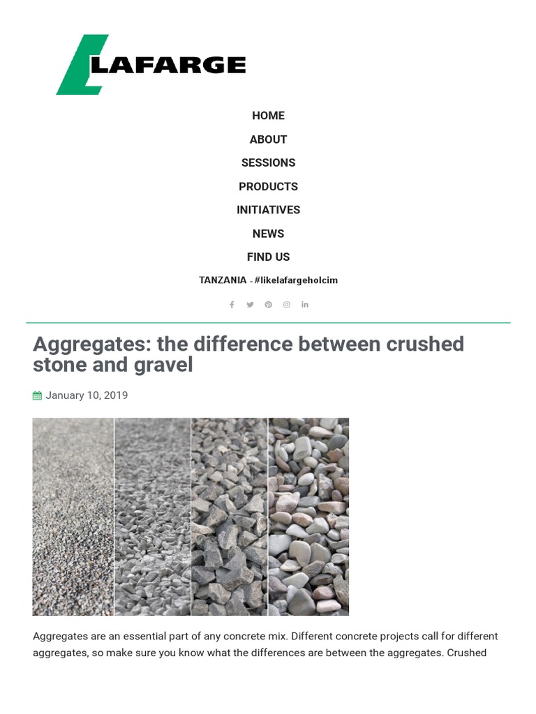 Aggregates The Difference Between Crushed Stone and Gravel PDF