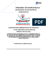 CONTRATACIÓN ADMINISTRATIVA DE SERVICIOS  N° 001-2020/UGELH-HVCA/CPS-CAS PRIMERA CONVOCATORIA