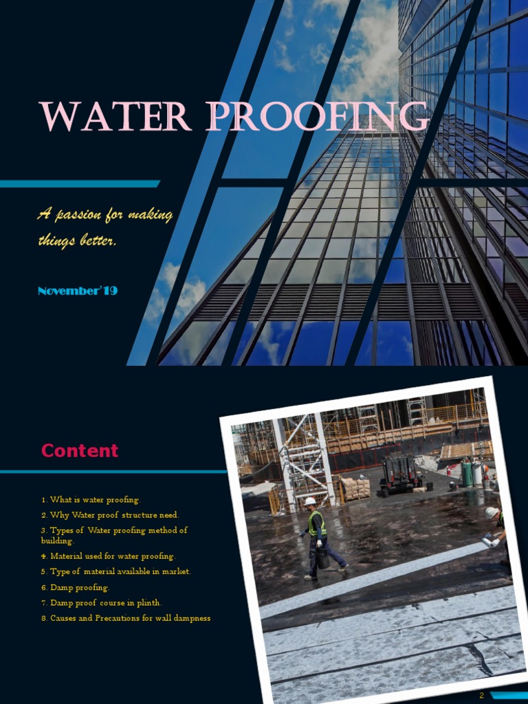 Types of Waterproofing Methods | PDF | Asphalt | Horticulture And Gardening