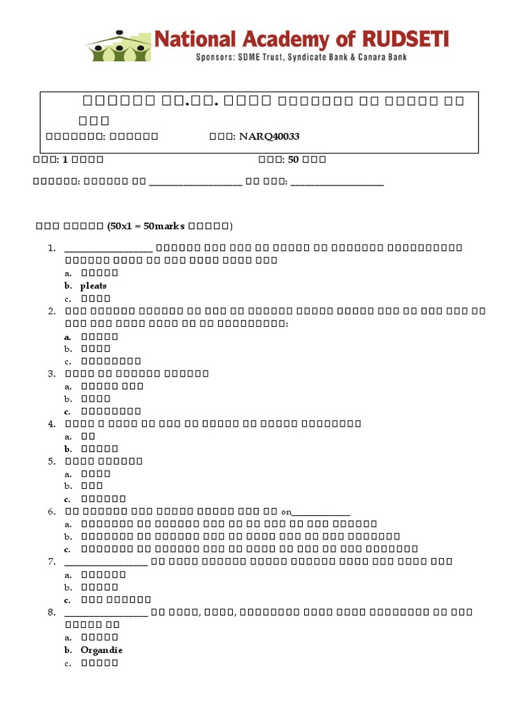 Women's Tailor 50 MCQ New With Answers - En.hi | PDF