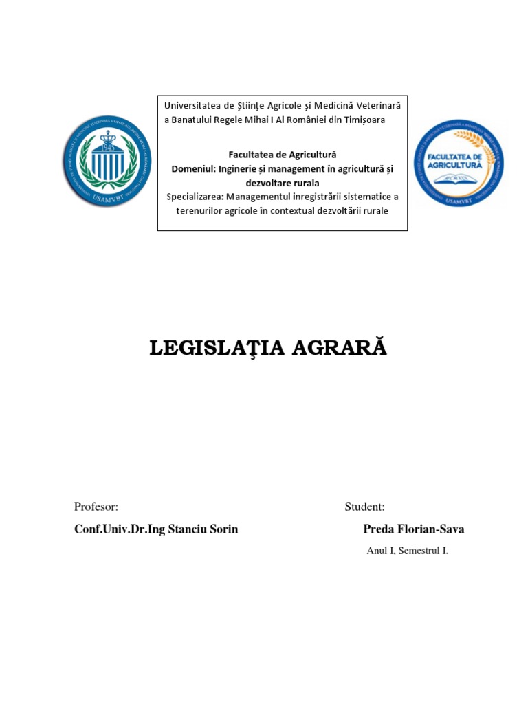 Legislatia Agrara | PDF