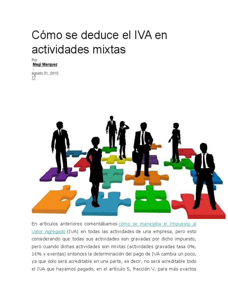 IVA Acreditable en Actividades Mixtas | PDF | Impuesto al valor ...
