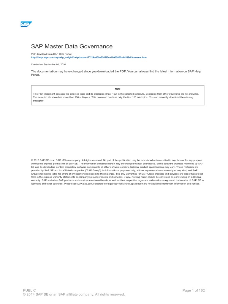 Master Data Governance For Material Enhance The Material Search PDF Business Process Sap Se