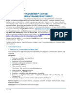 Traineeship Notice Spring 2020