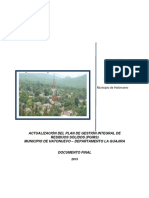 Actualización Del Plan de Gestión Integral de Residuos Sólidos (Pgirs) Municipio de Hatonuevo Departamento La Guajira