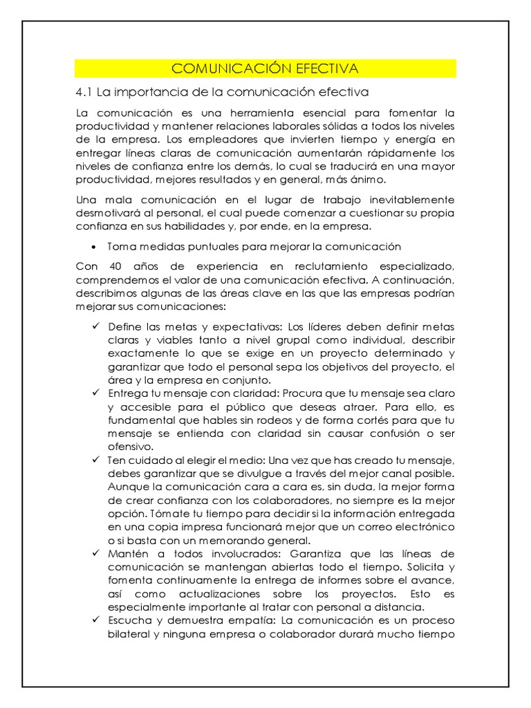 Claves para una Comunicación Efectiva | PDF | Comunicación | Liderazgo