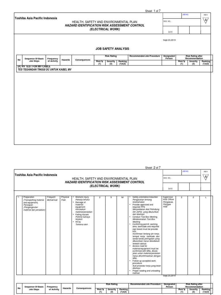 Proposed Health, Safety and Environmental Plan for Electrical Work ...