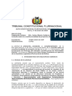 ACP 0002/2020 - Tribunal rechaza aclarar fallo sobre prórroga de mandatos