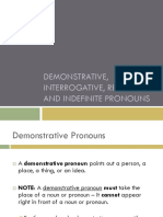 Guide to Demonstrative, Interrogative, Relative, and Indefinite Pronouns