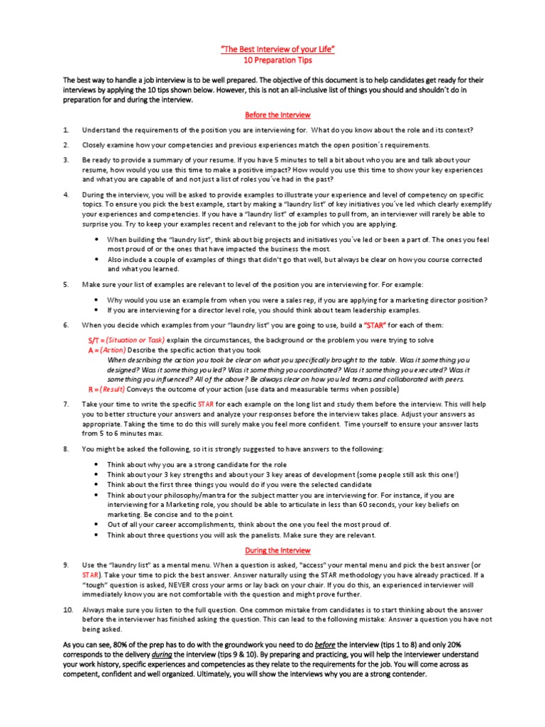 Interview Preparation Tips PDF | PDF | Interview | Question