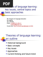 Theories of Language Learning: Key Issues, Central Topics and Basic Approaches