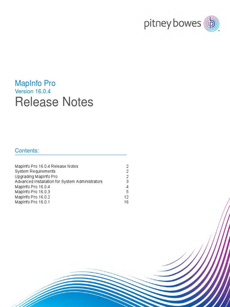 Mapinfo Pro v16 0 4 Release Notes | PDF | Microsoft Windows | World ...
