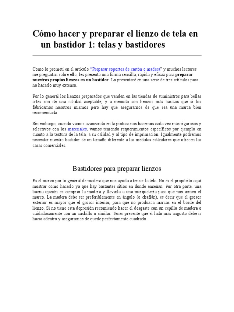 Como hacer un bastidor de madera. Para pintar con óleo y acrílico. Fácil y  económico. 