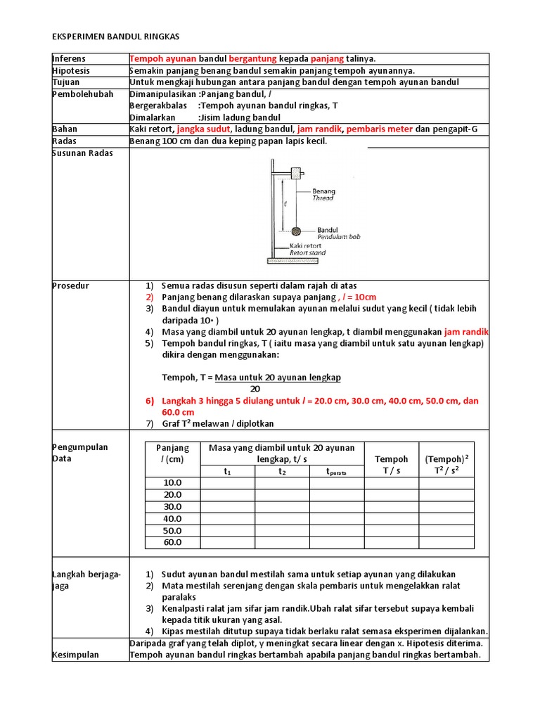 Bandul Ringkas Jawapan Pdf