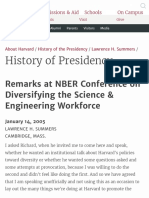Remarks at NBER Conference On Diversifying The Science & Engineering Workforce 2005 Harvard University