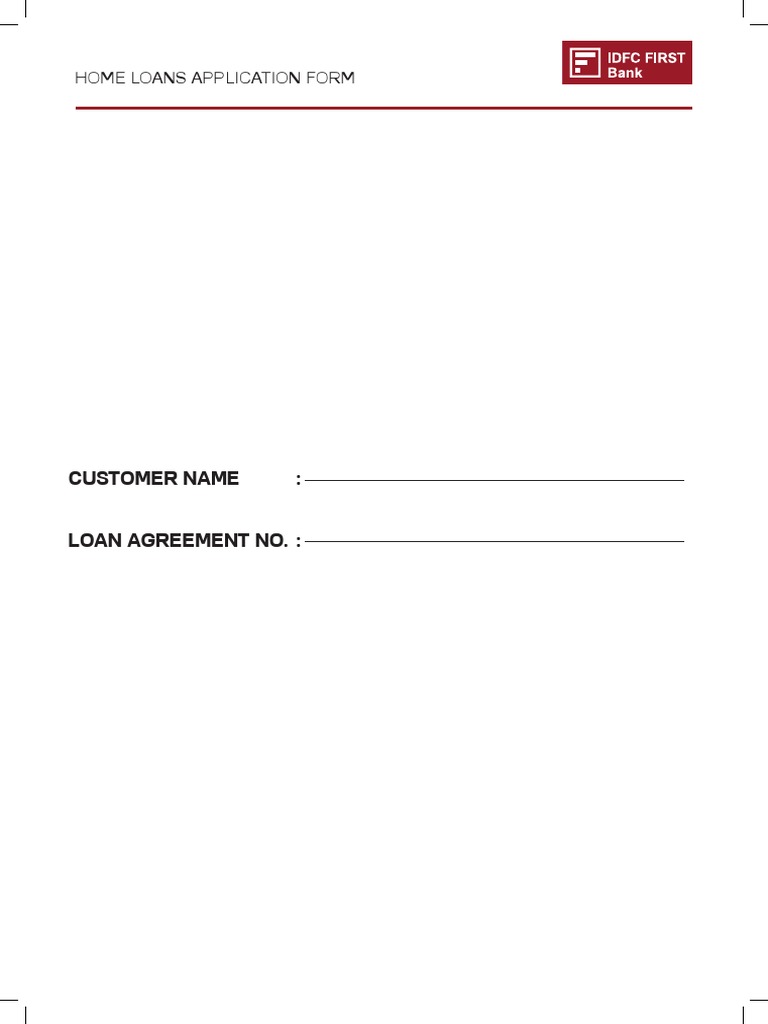 IDFC FIRST Bank HL App Form PDF Identity Document Banks