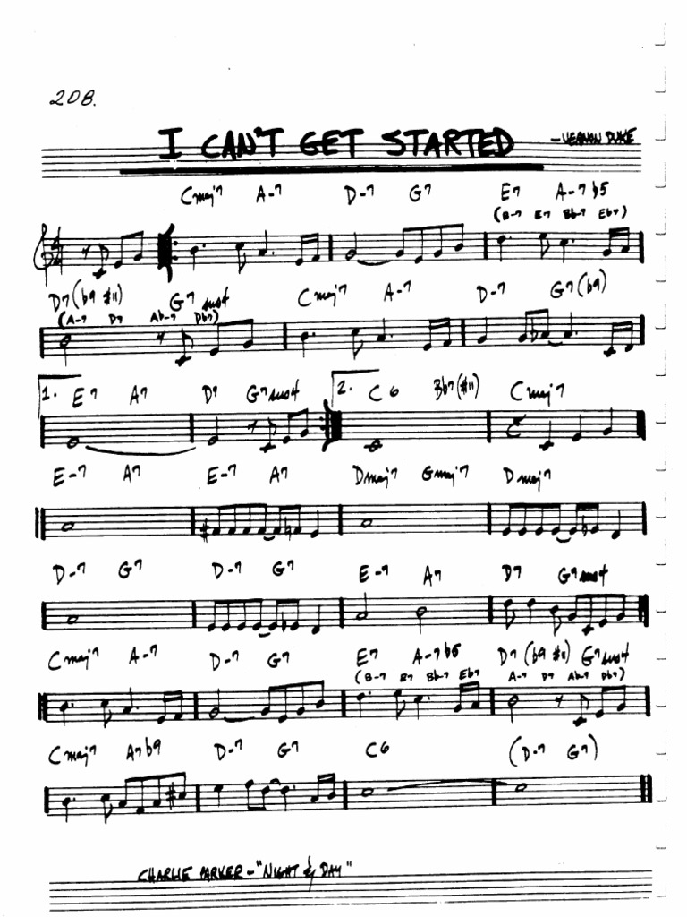 ボーカル フィーチャー　ビッグバンド譜面：I Can't Get Started ボーカル フィーチャー ビッグバンド譜面：I Can't Get Started
