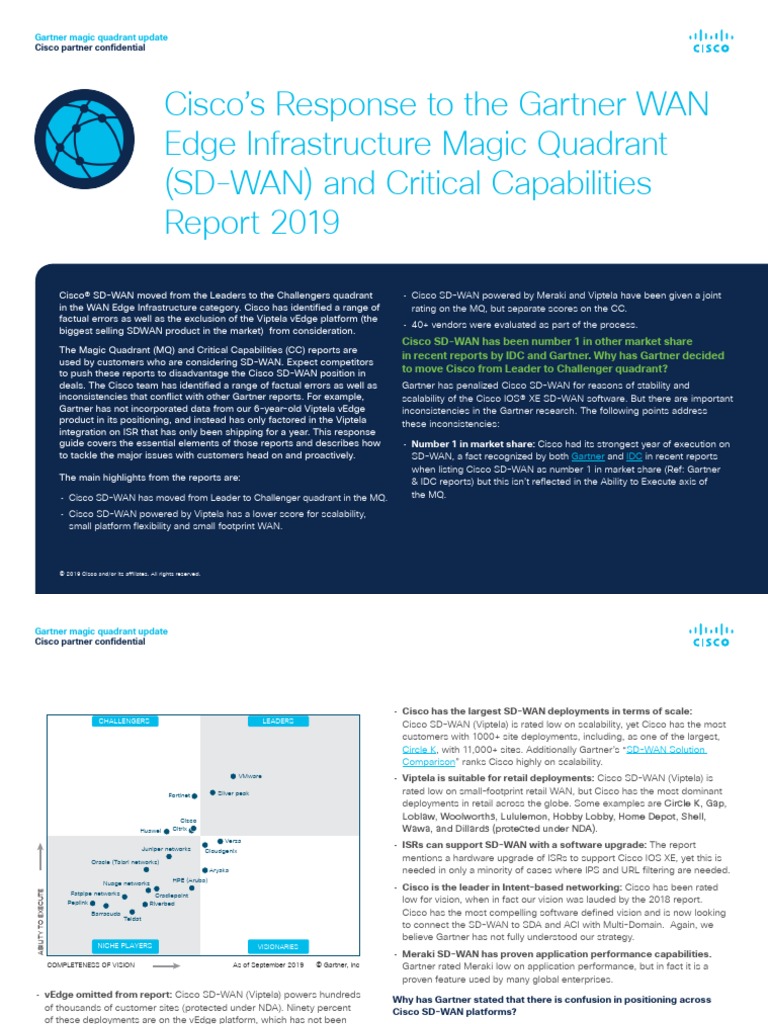 Cisco Guidance To Gartner 2019 SDWAN MQ PDF Cisco Systems Data