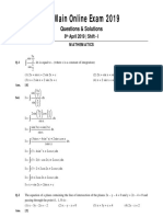 JEE Main 2019 Paper Solution Maths 08 04 2019 1st PDF