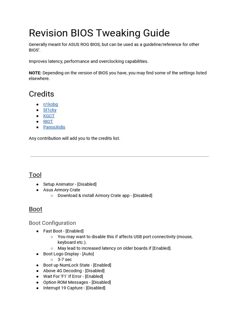 Revision Bios Tweaking Guide Bios Multi Core Processor