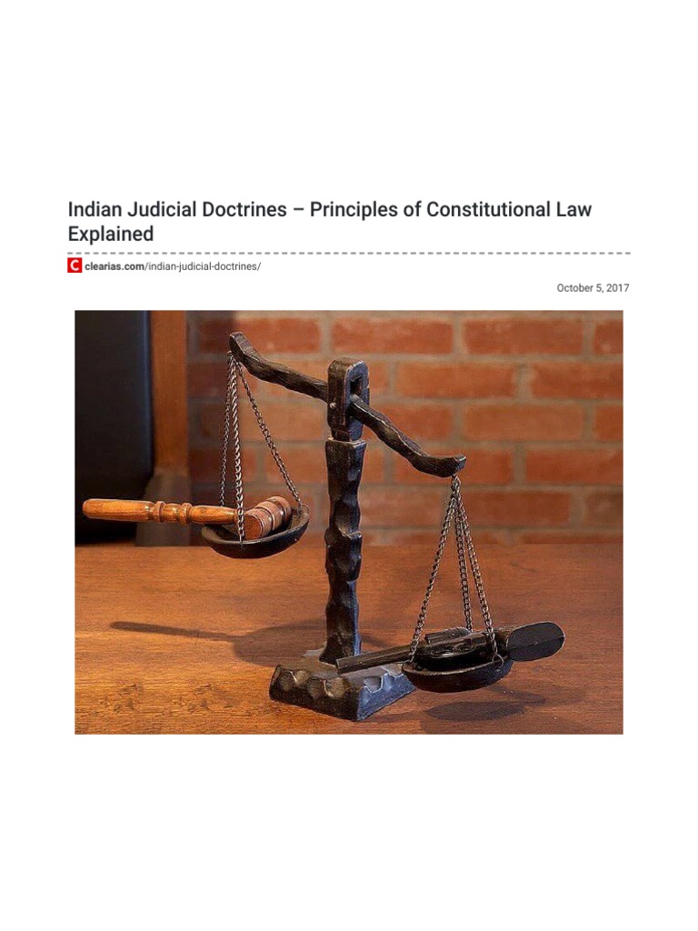 Indian Judicial Doctrines Principles of Constitutional Law Explained