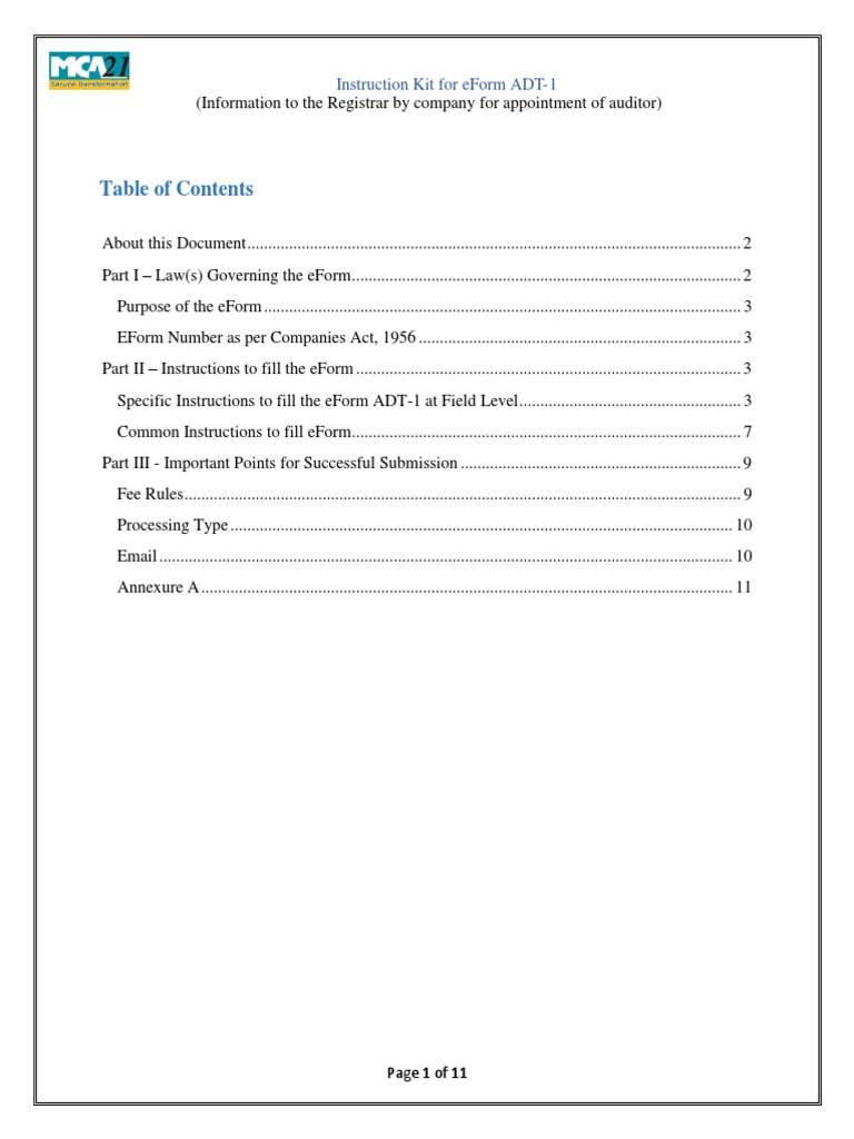 ADT-1 Filing Instruction Kit | PDF | Domain Name Registrar | Justice
