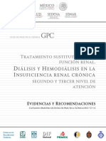 Tratamiento Sustitutivo de La Función Renal. Diálisis y Hemodiálisis en La Insuficiencia Renal Crónica Segundo y Tercer Nivel de Atención.