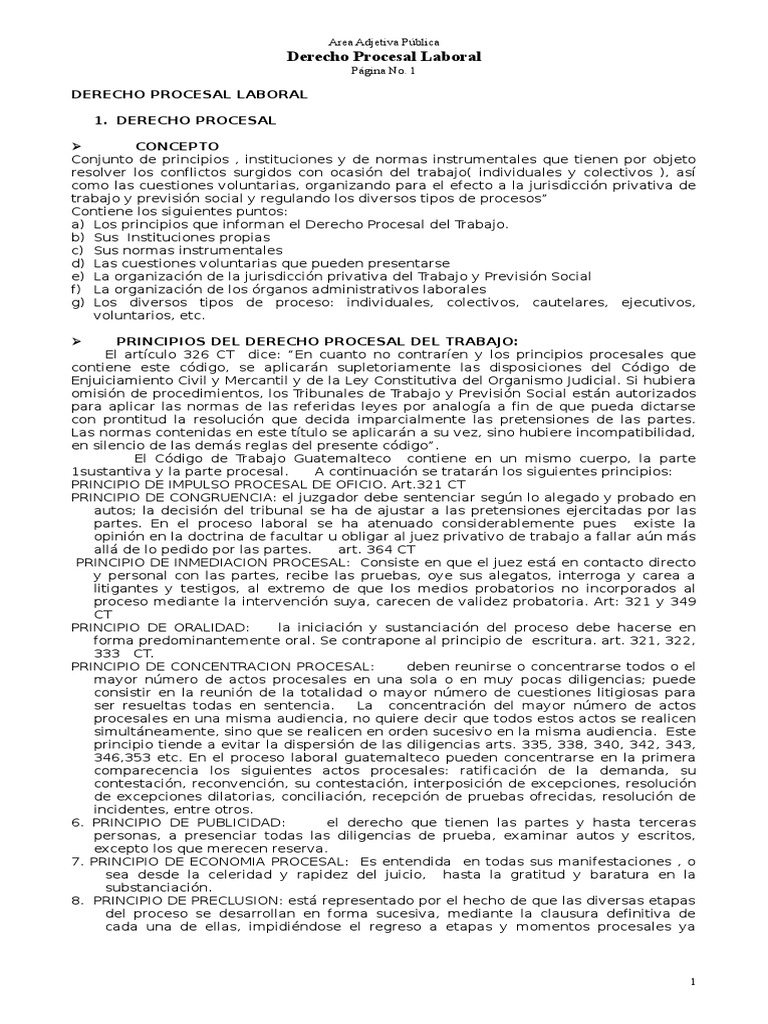 Principios del Derecho Procesal Laboral | PDF | Ley procesal | Jurisdicción