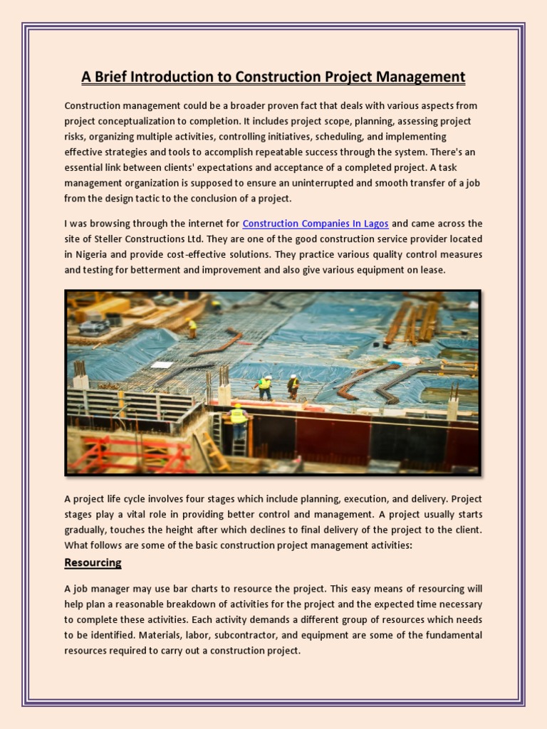 Construction Project Management Overview | PDF | Project Management ...