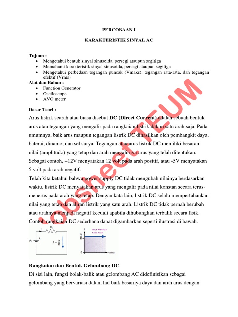 Karakteristik Sinyal AC dan DC | PDF