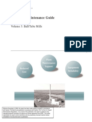 Pulverizer Maintenance Guide Volume 3 - Ball Mills PDF | PDF
