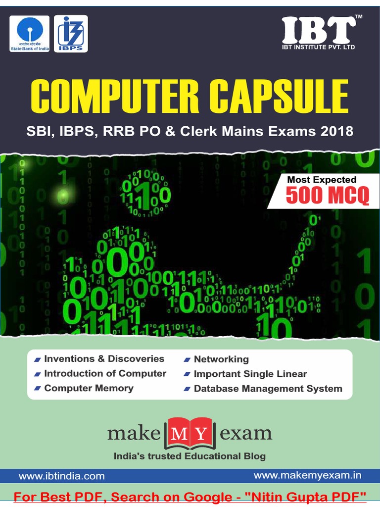 Best Computer Notes PDF in English For All Competitive Exams PDF PDF