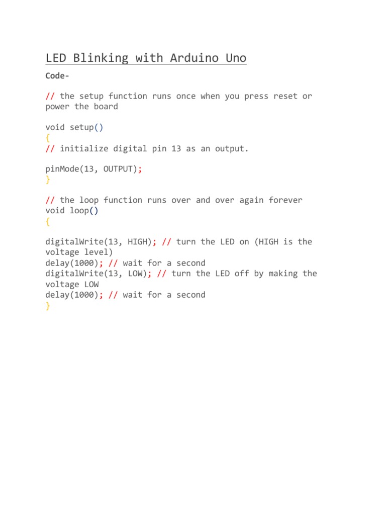 LED Blinking With Arduino Uno | PDF | Arduino | Manufactured Goods